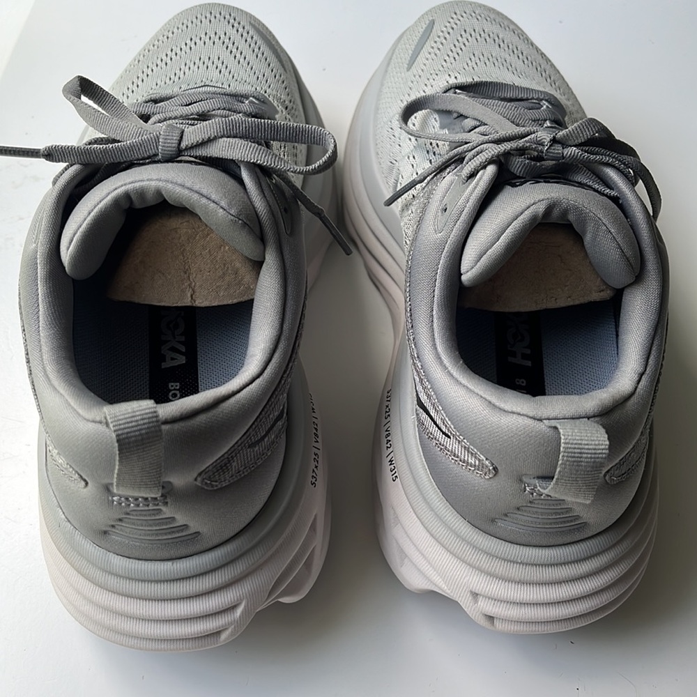 Hoka One One Bondi 8 Wide - NWT - 7.5 EE - Sharkskin/Harbor Mist - Picture 12 of 12